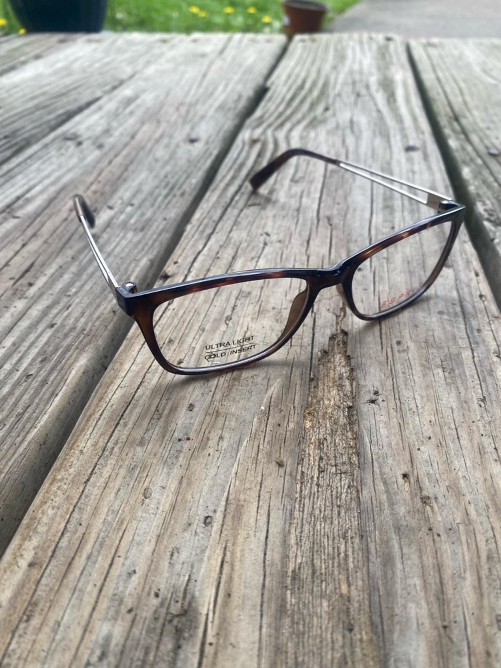 ESPIRIT- Brown Tortoiseshell Rectangular Eyeglass Frames